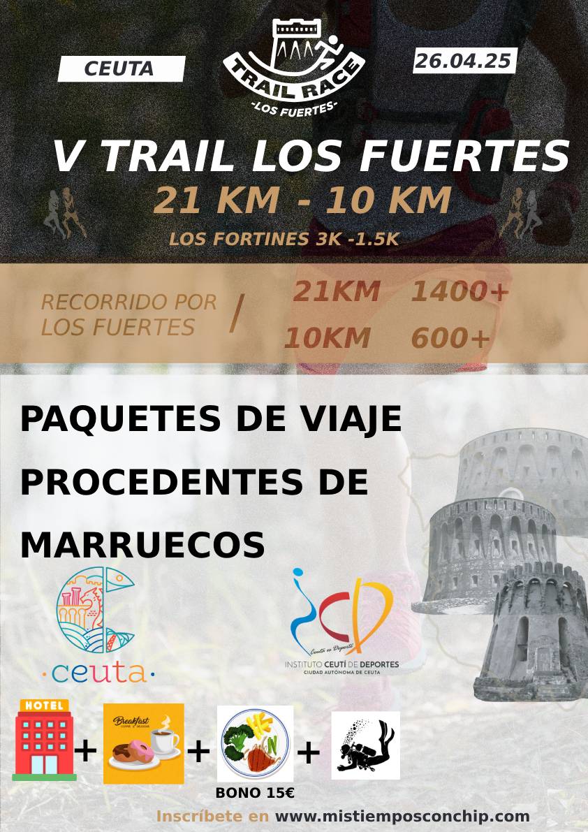 PAQUETES DE VIAJE PARA MARRUECOS V TRAIL LOS FUERTES CIUDAD DE CEUTA